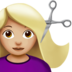 苹果系统里的女士理发:中等浅肤色emoji表情
