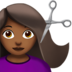 苹果系统里的女士理发:中等深色肤色emoji表情