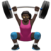 苹果系统里的女性举重:深色肤色emoji表情