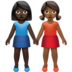 苹果系统里的女性牵手:深色肤色,中深色肤色emoji表情