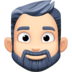 Facebook上的有络腮胡子的男人: 较浅肤色emoji表情