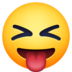 Facebook上的眯眼伸舌头笑脸emoji表情