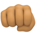 Facebook上的迎面而来的拳头:中等肤色emoji表情