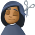 Facebook上的理发师:中等深色肤色emoji表情