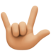Facebook上的爱你的手势(美国)：中浅肤色emoji表情