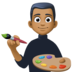 Facebook上的男艺术家:中黑肤色emoji表情