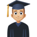 Facebook上的男学生：中浅肤色emoji表情
