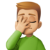 Facebook上的单手捂脸的男人:中等浅肤色emoji表情