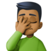 Facebook上的单手捂脸的男人:中等深色肤色emoji表情