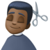 Facebook上的男人理发:深色肤色emoji表情