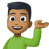 Facebook上的单手举起的男人：中等深色肤色emoji表情