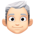 Facebook上的男士:肤色浅,头发白emoji表情