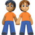 Facebook上的牵手的人:中等肤色,中等肤色emoji表情