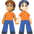 Facebook上的手牵手:中等肤色,浅肤色emoji表情