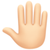 Facebook上的竖起来的手背：浅肤色emoji表情