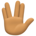 Facebook上的手指分开的手礼：中等肤色emoji表情