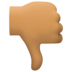Facebook上的拇指向下：中等肤色emoji表情