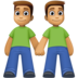 Facebook上的男士牵手：中等肤色emoji表情