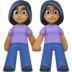 Facebook上的女性牵手:中深色肤色emoji表情