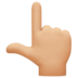 Facebook上的指向上方的手:中等浅肤色emoji表情