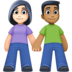 Facebook上的男女牵手:浅肤色,中深色emoji表情