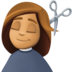 Facebook上的女性理发:中等肤色emoji表情