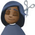 Facebook上的女人理发:深色肤色emoji表情