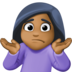 Facebook上的女人耸肩:中黑肤色emoji表情