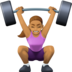 Facebook上的女性举重：中等肤色emoji表情