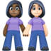 Facebook上的女性牵手:深色肤色,浅色肤色emoji表情
