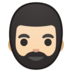 安卓系统里的有络腮胡子的男人: 较浅肤色emoji表情