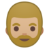 安卓系统里的有络腮胡子的男人: 中等-浅肤色emoji表情