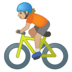 安卓系统里的个人骑车:中等浅肤色emoji表情