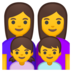 安卓系统里的家庭:女人,女人,女孩,男孩emoji表情