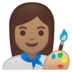 安卓系统里的女艺术家:中等肤色emoji表情
