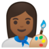 安卓系统里的女艺术家:中黑肤色emoji表情