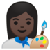 安卓系统里的女艺术家：深色肤色emoji表情