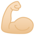 安卓系统里的屈肌二头肌：浅肤色emoji表情