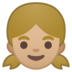 安卓系统里的女孩：中等浅肤色emoji表情
