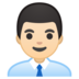 安卓系统里的男职员:浅肤色emoji表情