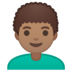 安卓系统里的男士:中等肤色,卷发emoji表情