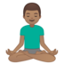安卓系统里的打坐的男人：中等肤色emoji表情