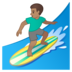 安卓系统里的男子冲浪:中等肤色emoji表情