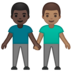 安卓系统里的男士牵手：深色肤色，中等肤色emoji表情