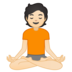 安卓系统里的打坐的 人：浅肤色emoji表情