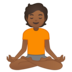 安卓系统里的打坐的人：中黑肤色emoji表情