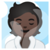 安卓系统里的潮湿房间的人:深色肤色emoji表情