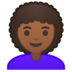 安卓系统里的女性：中深色肤色，卷发emoji表情