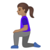 安卓系统里的跪着的女人：中等肤色emoji表情