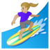 安卓系统里的女子冲浪:中浅肤色emoji表情